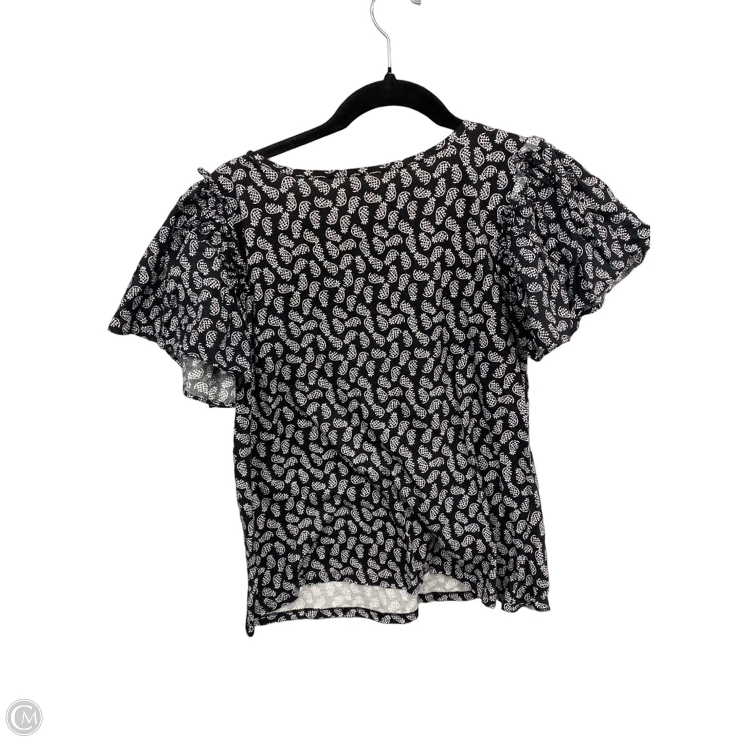 Top Short Sleeve By Loft In Blue & White, Size: S