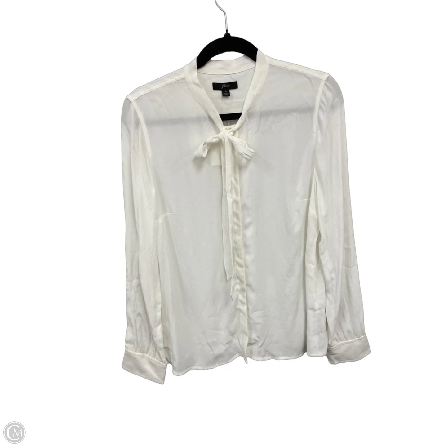 Blouse Long Sleeve By J. Crew In Cream, Size: M