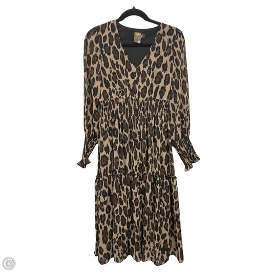 Dress Casual Midi By Taylor In Black & Tan, Size: 4