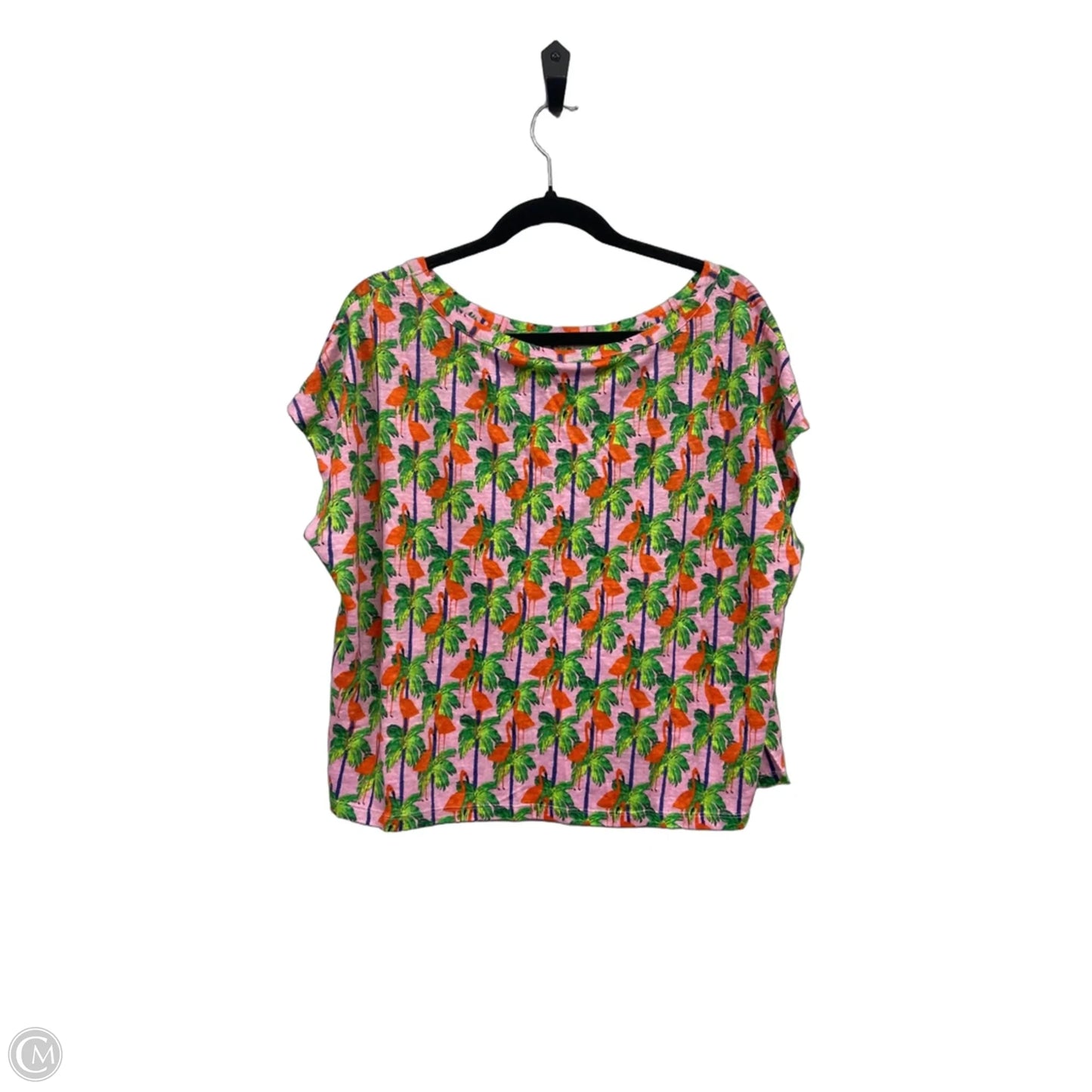 Top Short Sleeve By Clothes Mentor In Green & Pink, Size: Xl