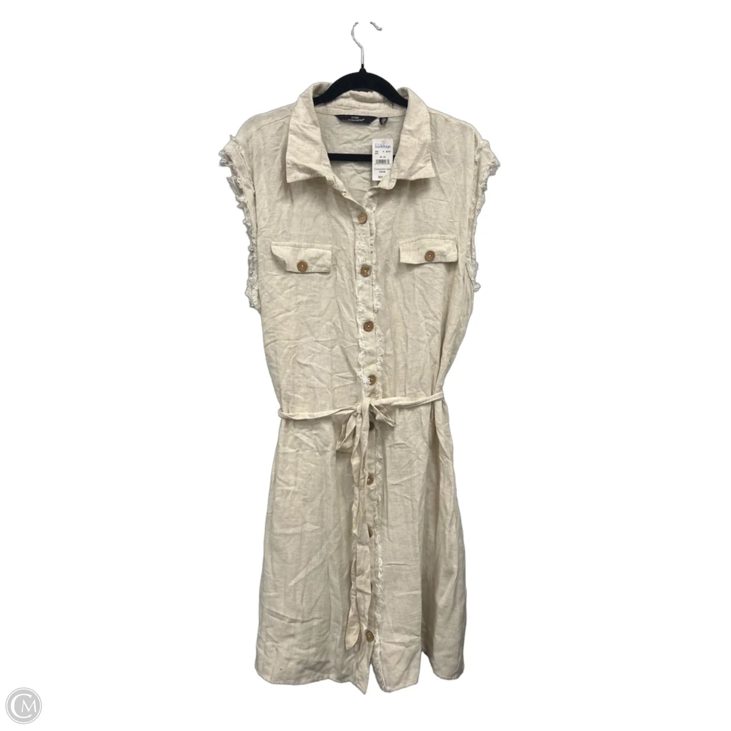 Dress Casual Short By Mlle Gabrielle In Tan, Size: 3x