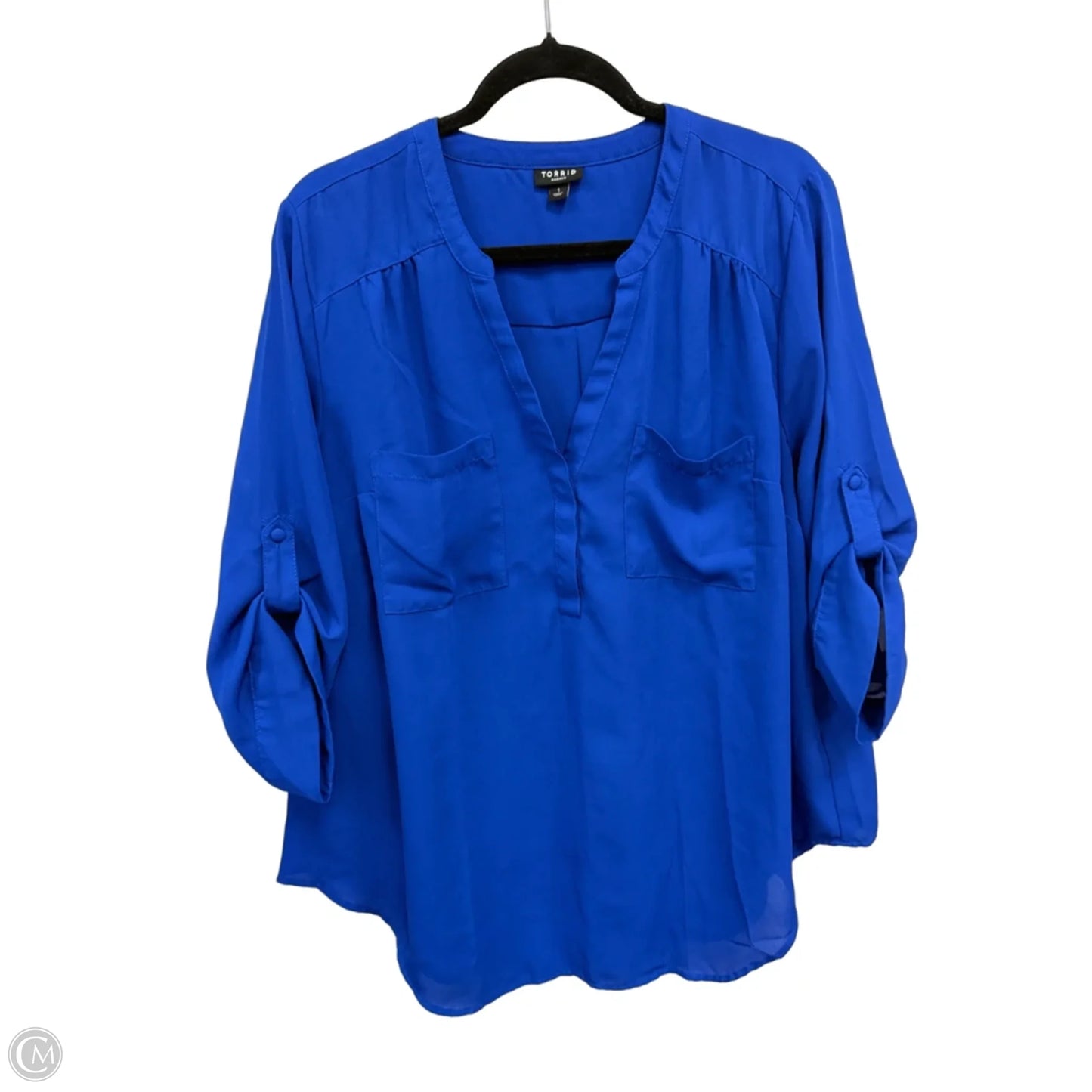 Top 3/4 Sleeve By Torrid In Blue, Size: 1x