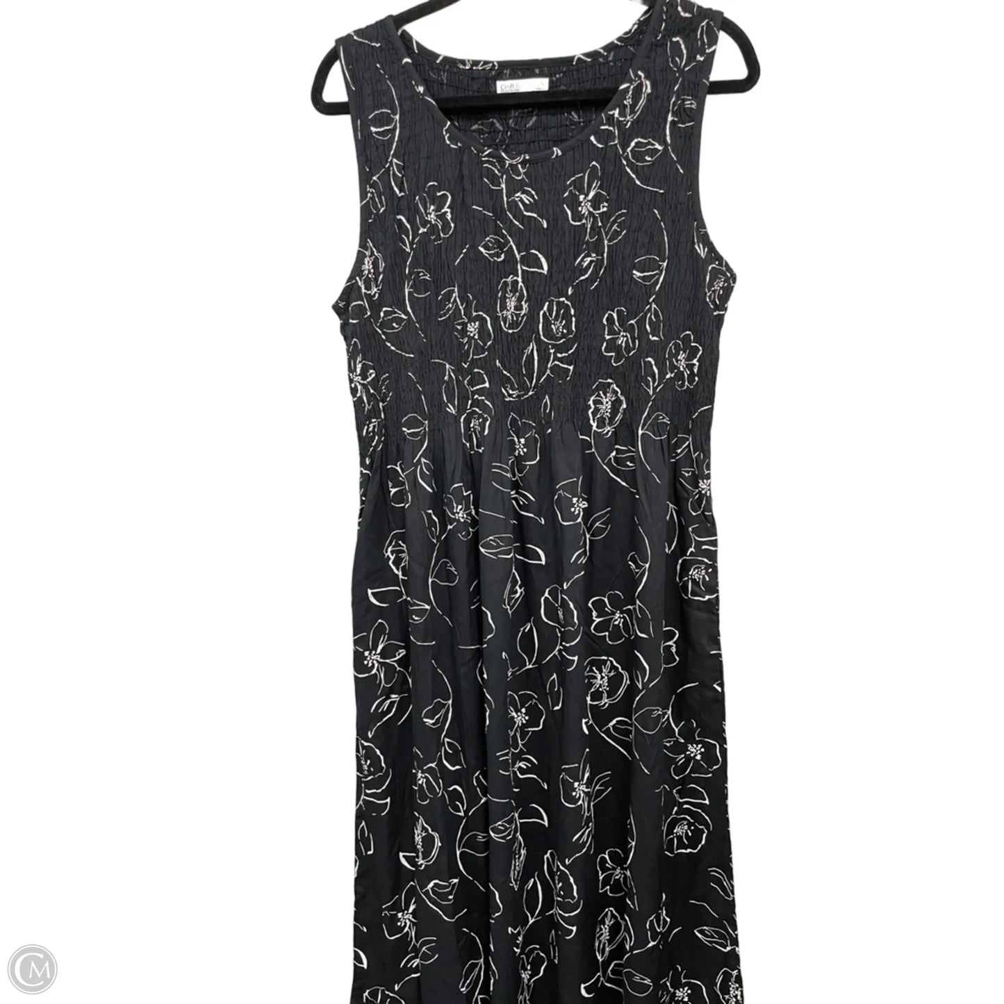 Dress Casual Midi By Croft And Barrow In Black & White, Size: L