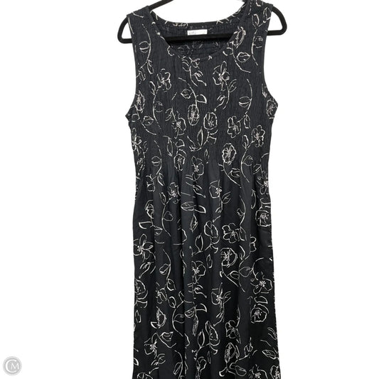 Dress Casual Midi By Croft And Barrow In Black & White, Size: L