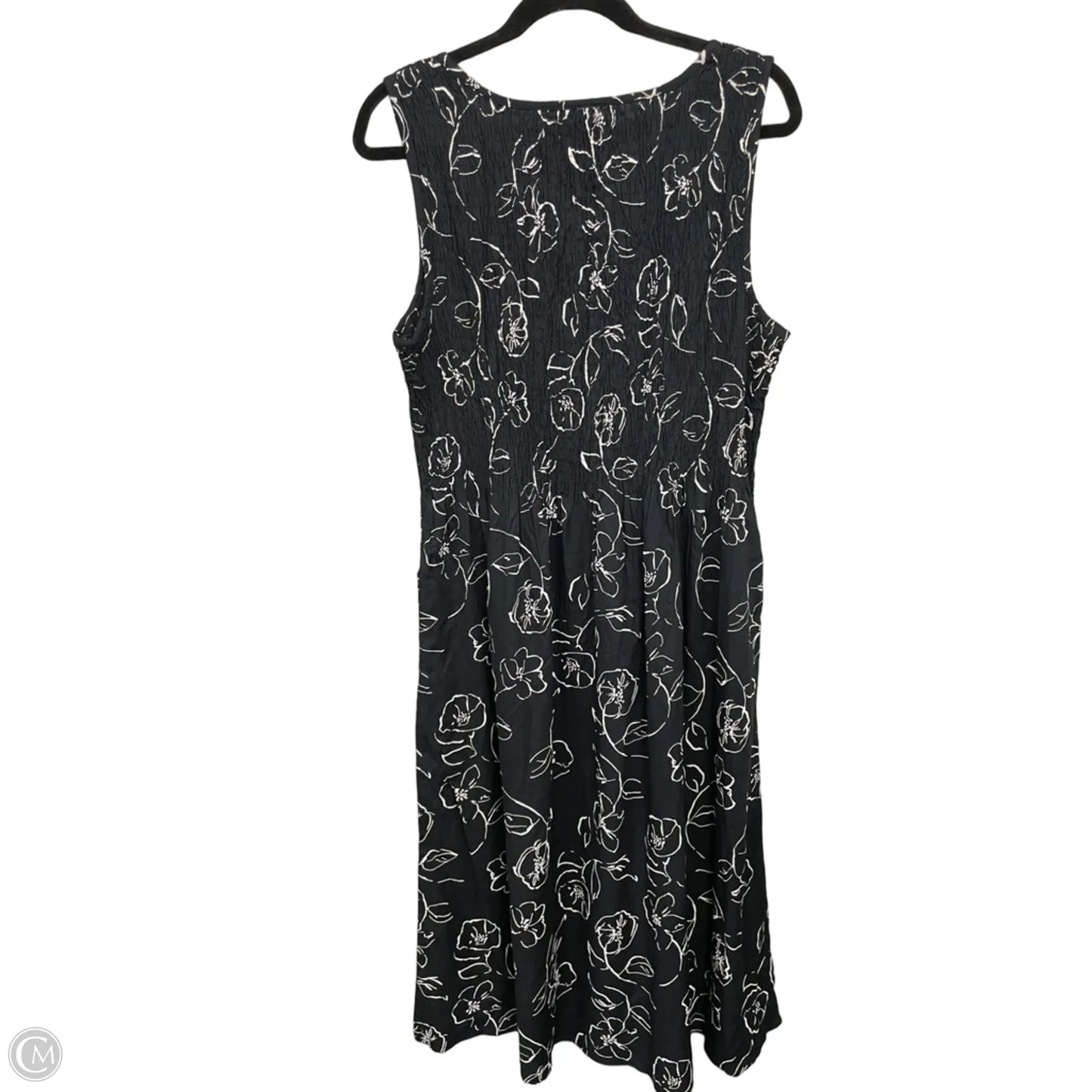 Dress Casual Midi By Croft And Barrow In Black & White, Size: L