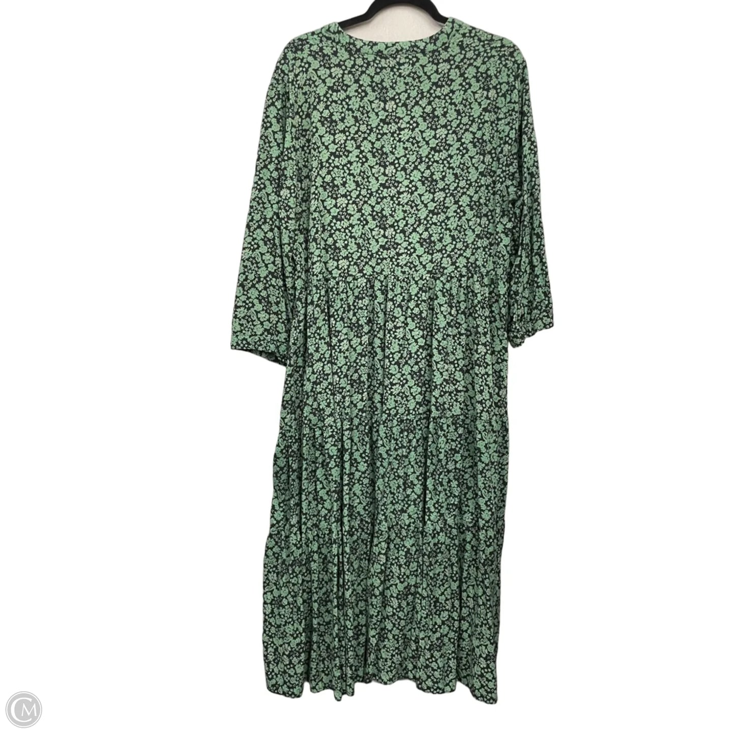 Dress Casual Midi By Madewell In Black & Green, Size: Xl