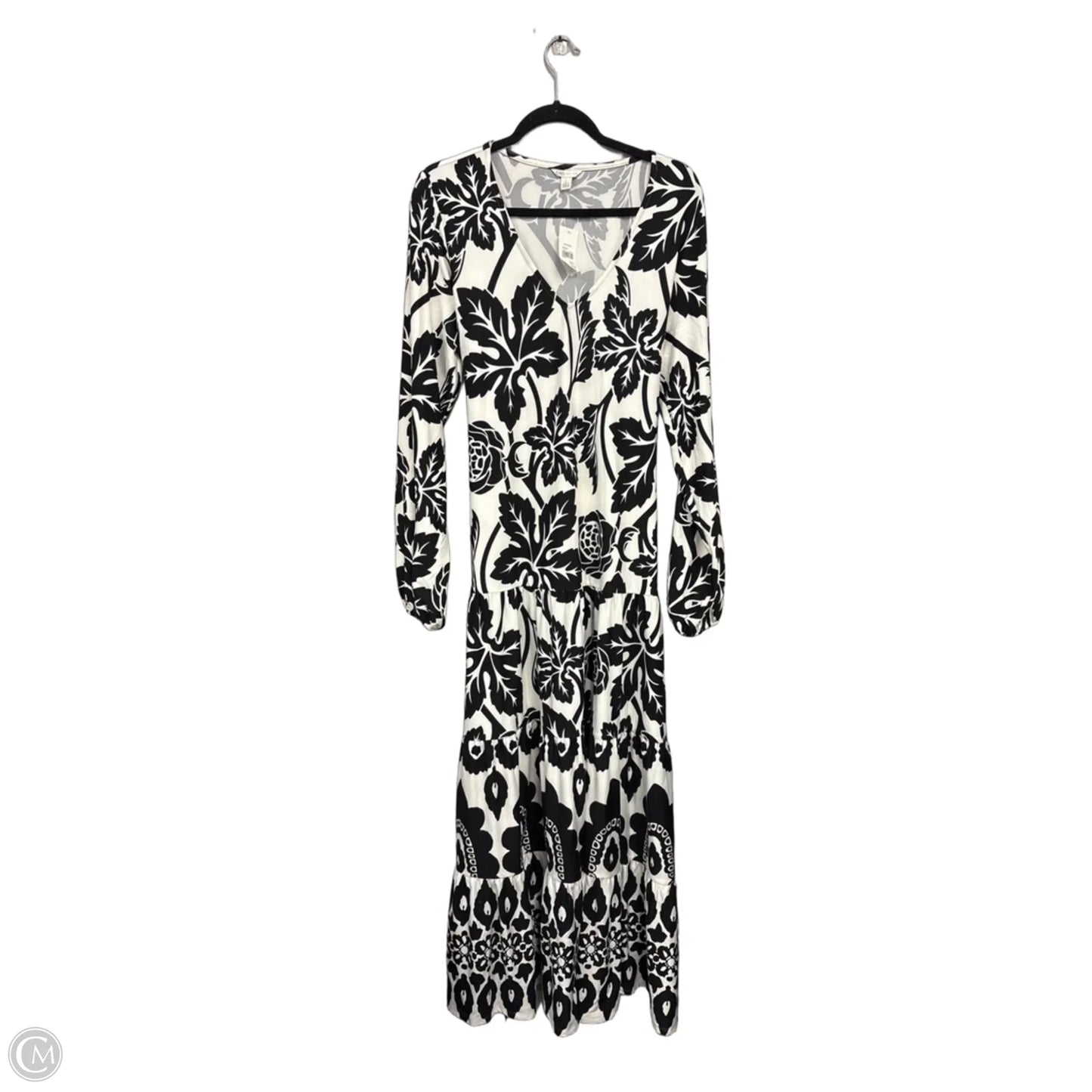 Dress Casual Midi By Cato In Black & Cream, Size: L