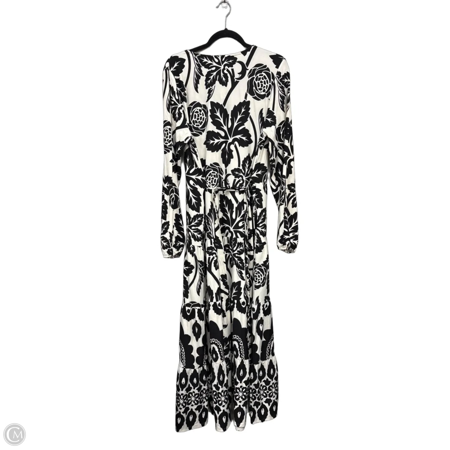 Dress Casual Midi By Cato In Black & Cream, Size: L