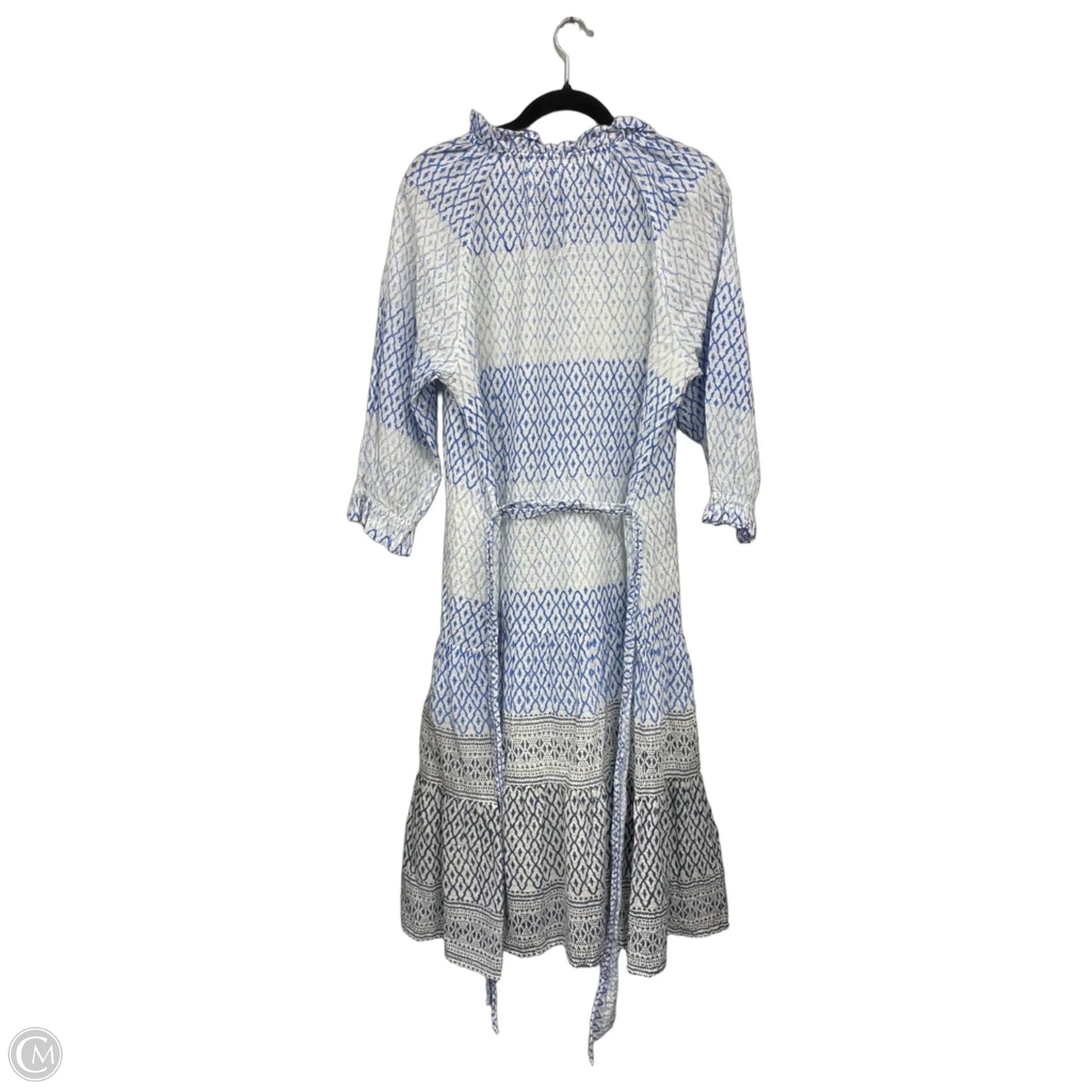 Dress Casual Midi By Clothes Mentor In Blue & White, Size: M