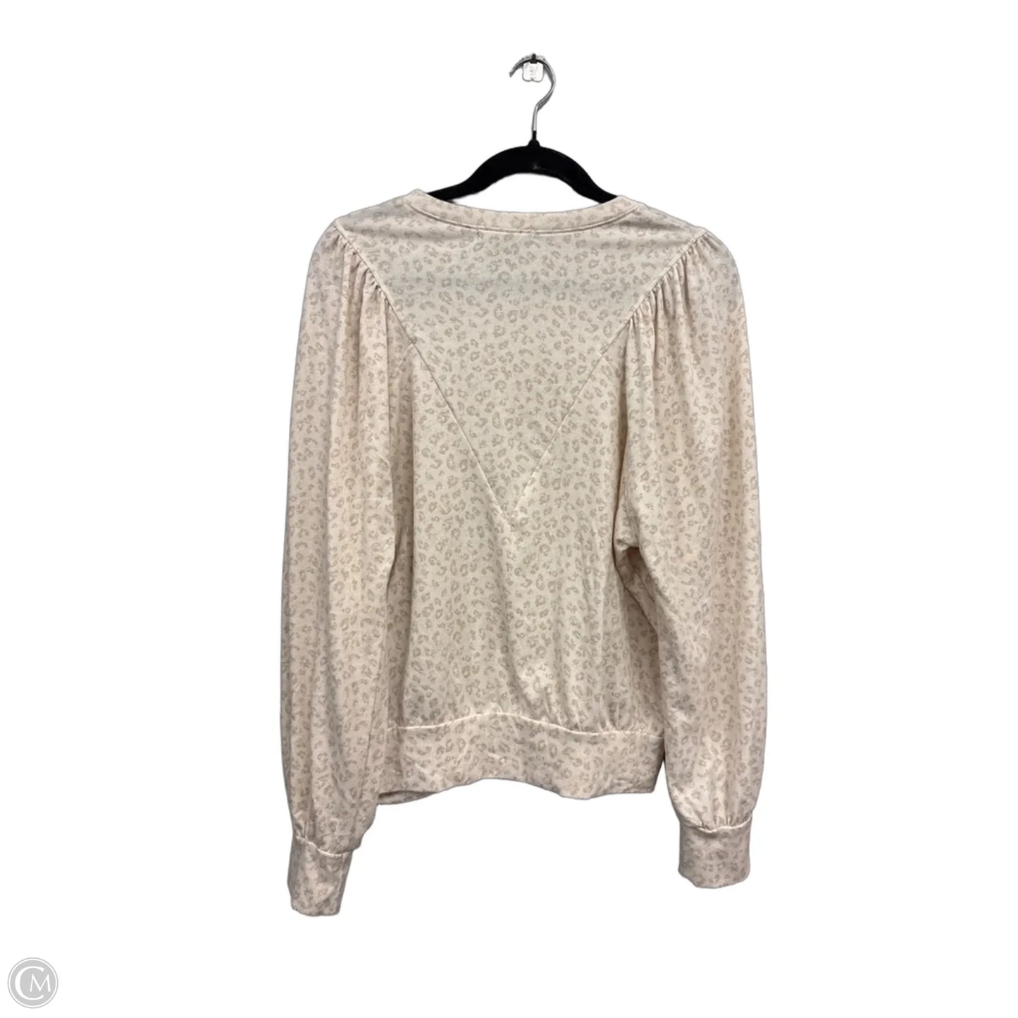 Top Long Sleeve By Good Luck Gem In Cream & Tan, Size: M