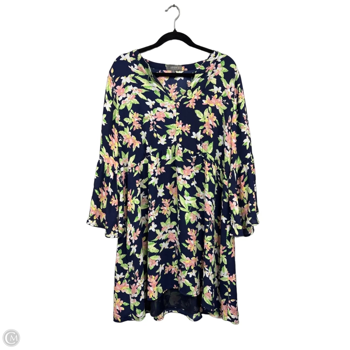 Dress Casual Short By Umgee In Blue & Pink, Size: 2x
