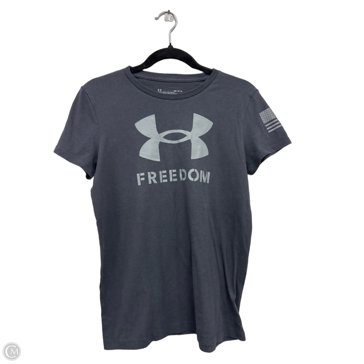 Athletic Top Short Sleeve By Under Armour In Grey, Size: M