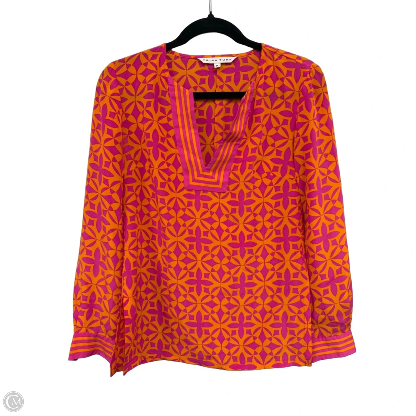 Top Long Sleeve By Trina Turk In Orange & Pink, Size: Xsp
