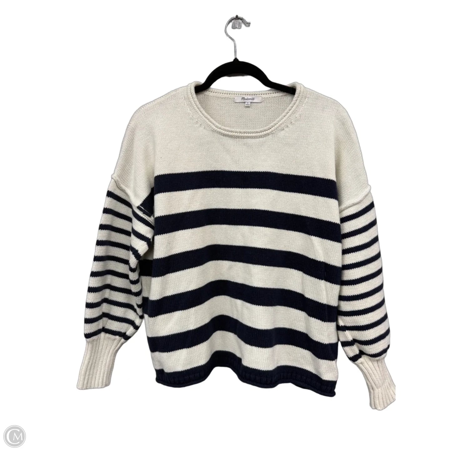 Sweater By Madewell In Blue & Cream, Size: S