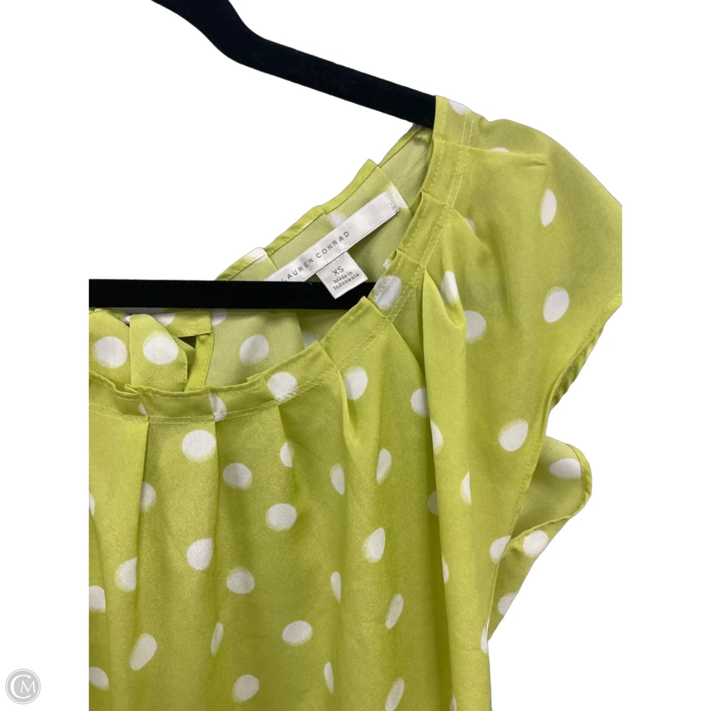 Top Short Sleeve By Lc Lauren Conrad In Green & White, Size: Xs