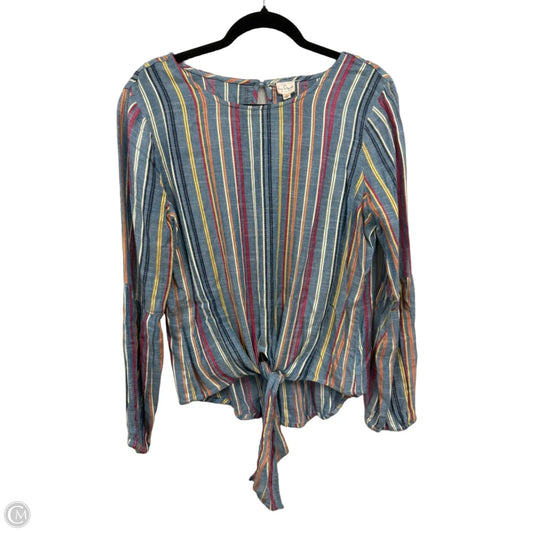 Top Long Sleeve By Clothes Mentor In Blue & Orange, Size: S