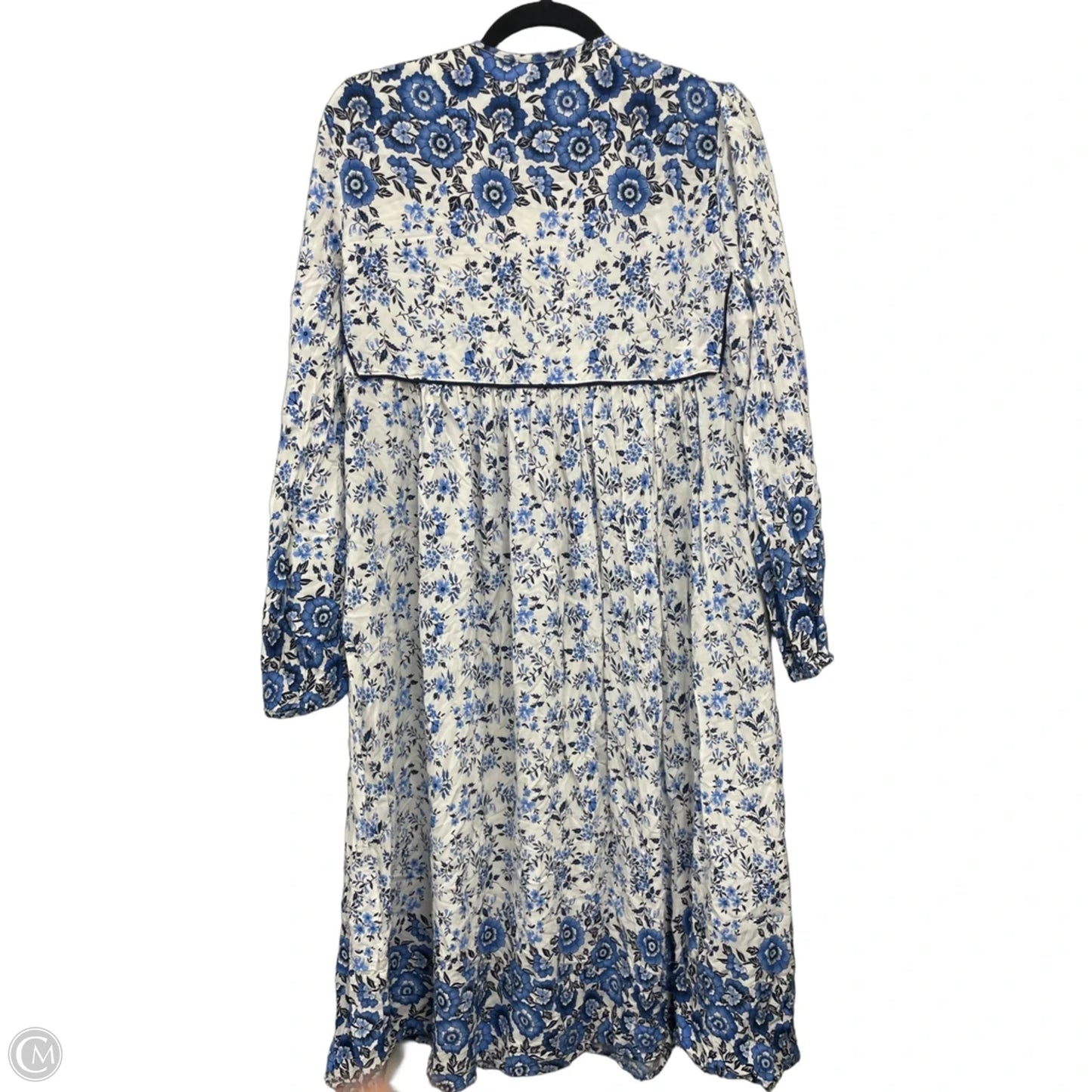 Dress Casual Midi By Clothes Mentor In Blue & White, Size: Xl