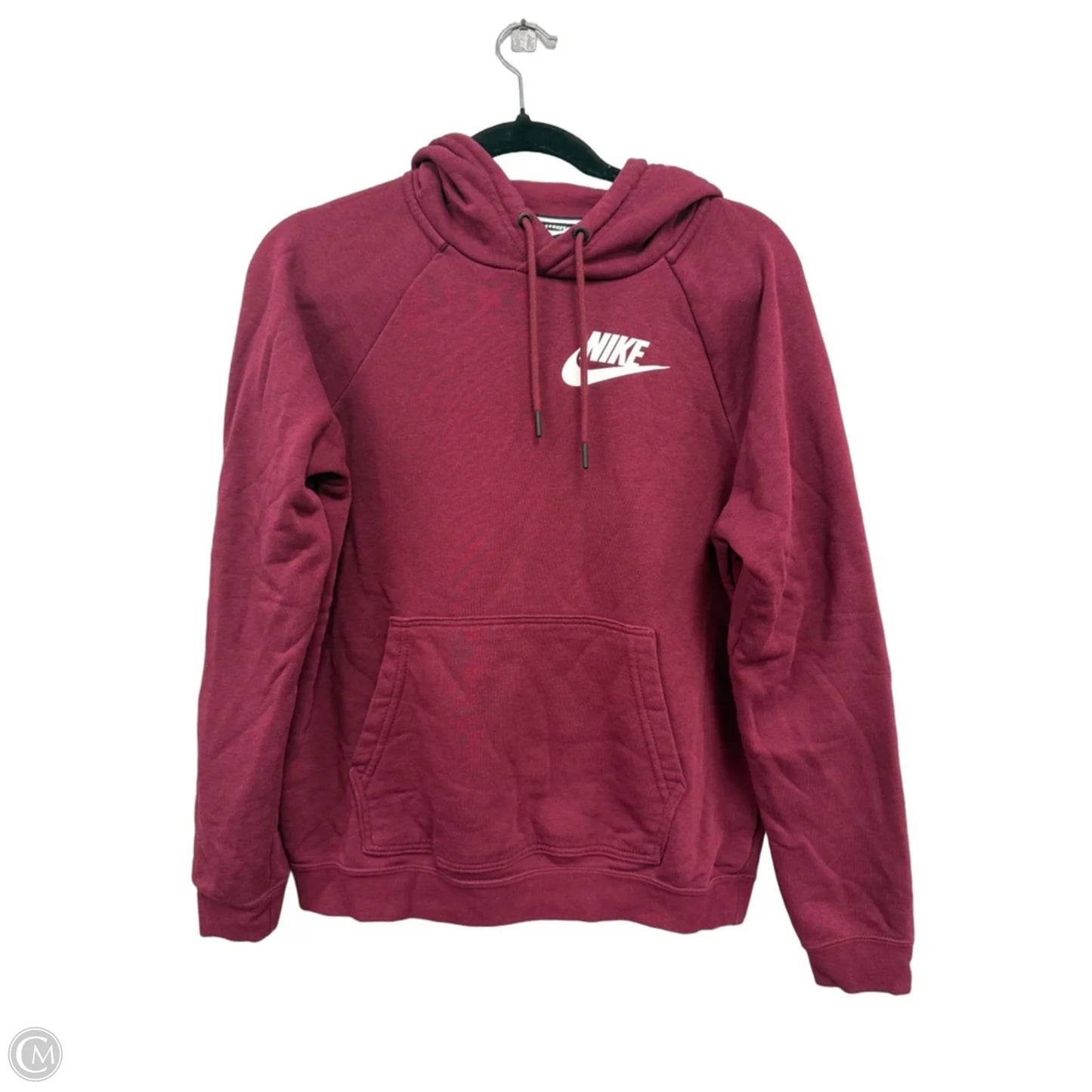Athletic Sweatshirt Hoodie By Nike Apparel In Maroon, Size: M