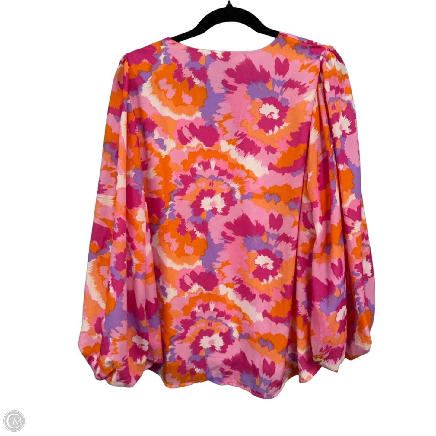 Top Long Sleeve By Adrienne In Orange & Pink, Size: L
