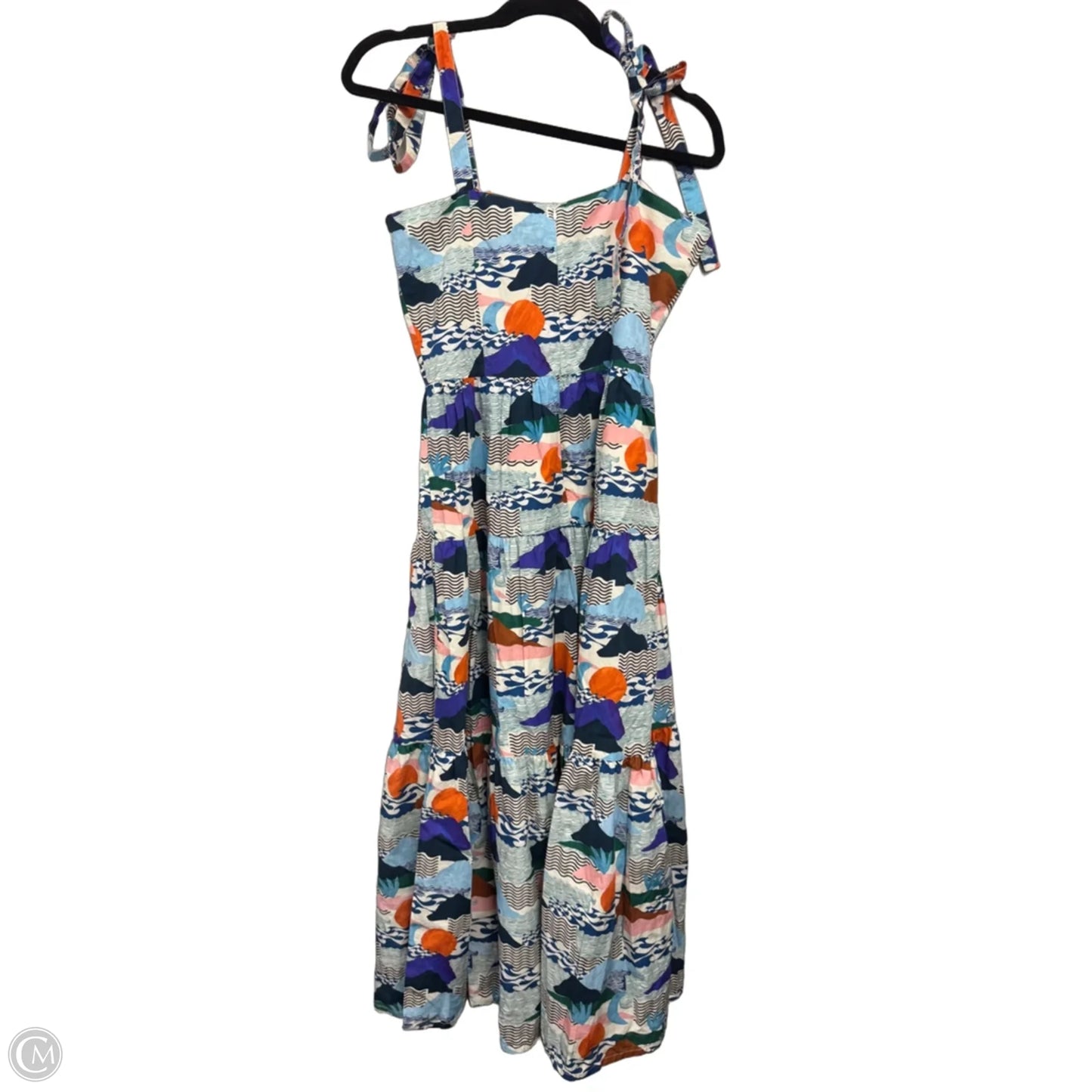 Dress Casual Midi By Clothes Mentor In Blue & Orange, Size: S