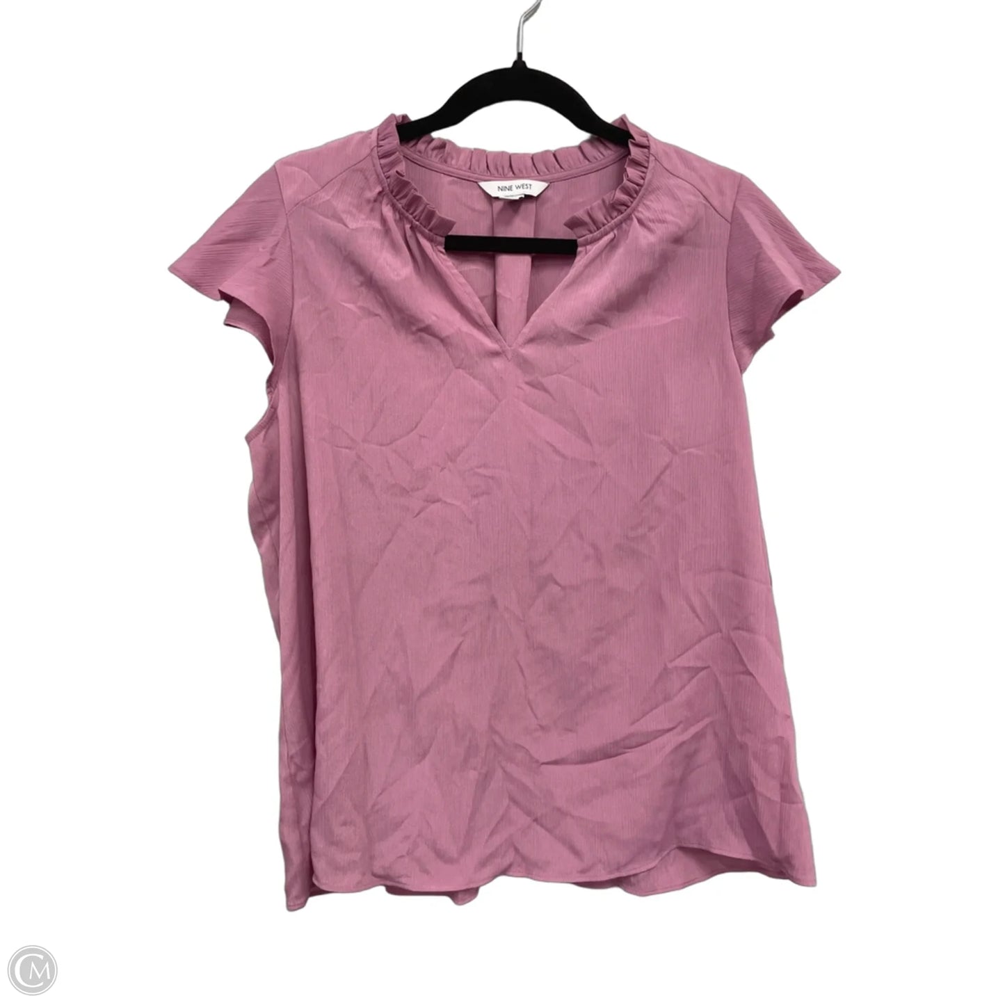 Top Short Sleeve By Nine West In Pink, Size: L