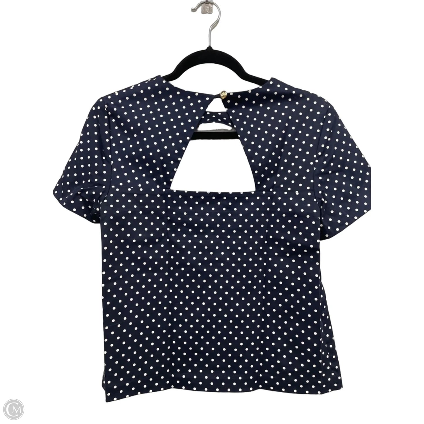 Top Short Sleeve By Draper James In Blue & White, Size: 4