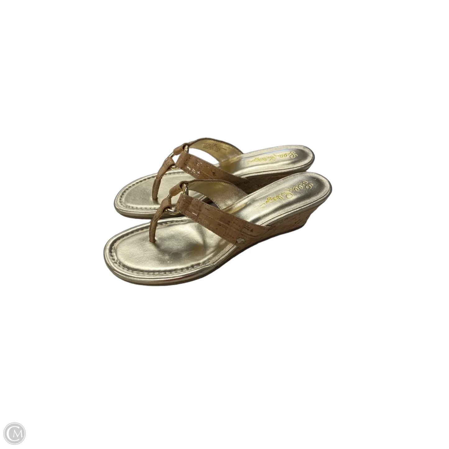 Sandals Designer By Lilly Pulitzer In Gold & Tan, Size: 7.5