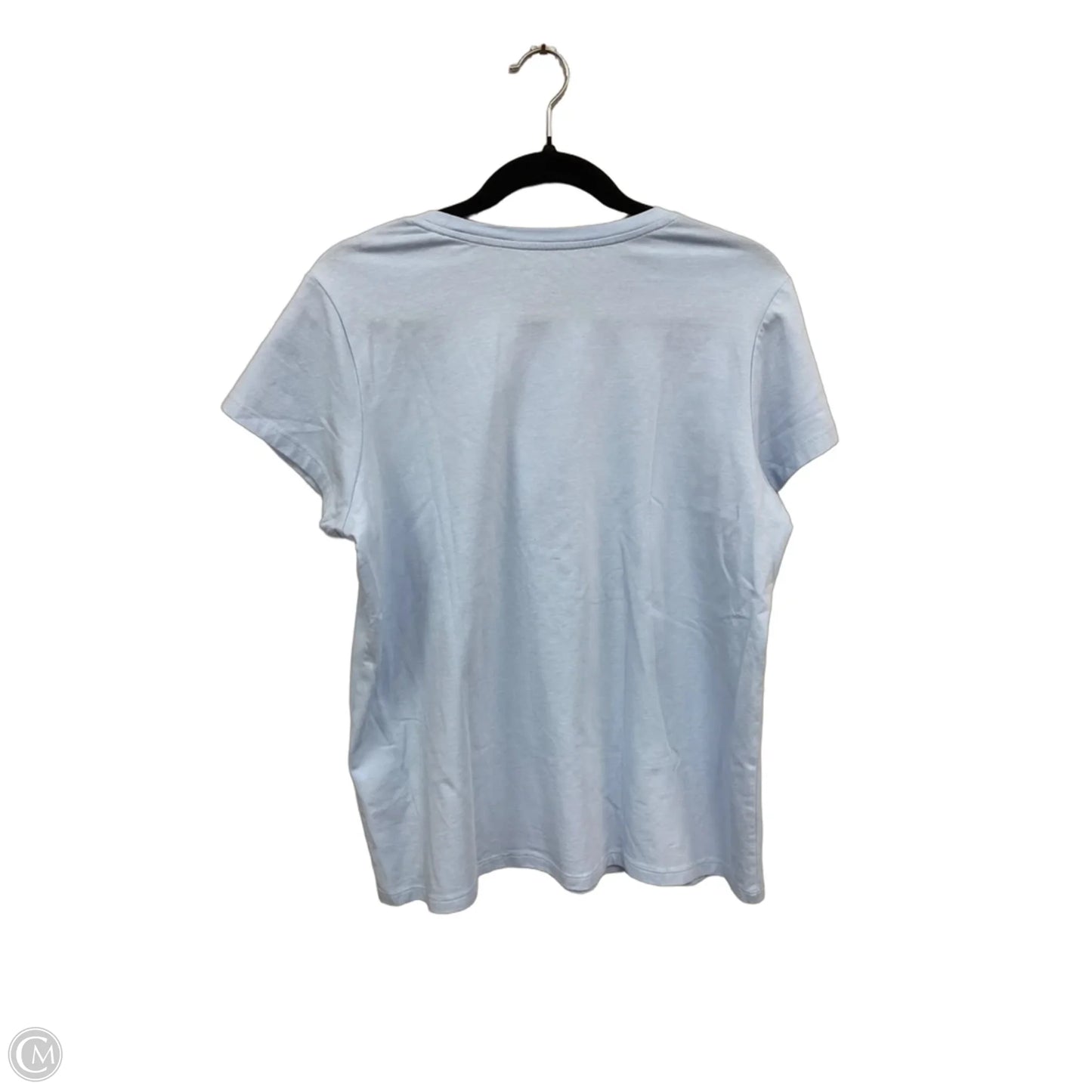 Top Short Sleeve Basic By Calvin Klein In Blue & Silver, Size: L