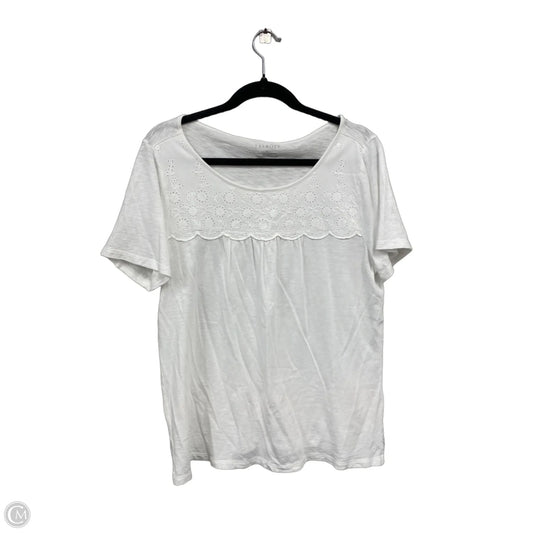 Top Short Sleeve By Talbots In White, Size: L