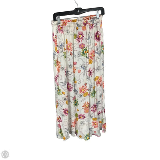 Skirt Maxi By Clothes Mentor In White & Yellow, Size: M