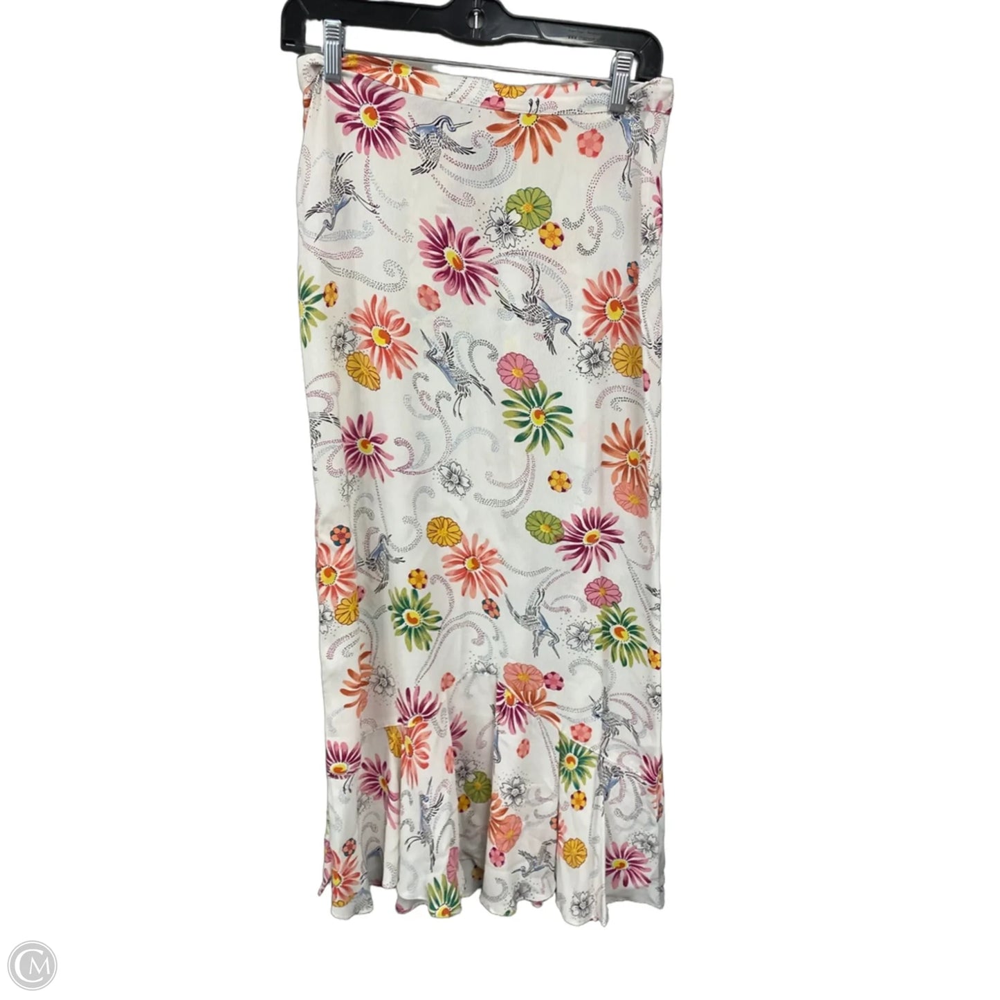 Skirt Maxi By Clothes Mentor In White & Yellow, Size: M