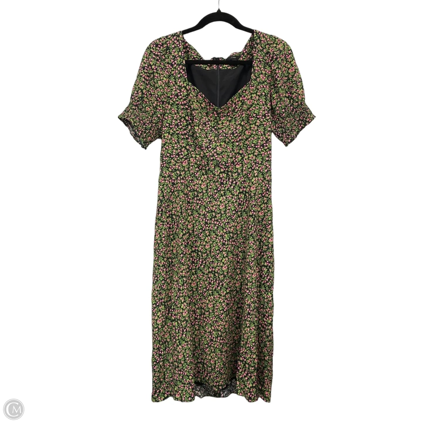 Dress Casual Midi By J. Crew In Green & Pink, Size: 8