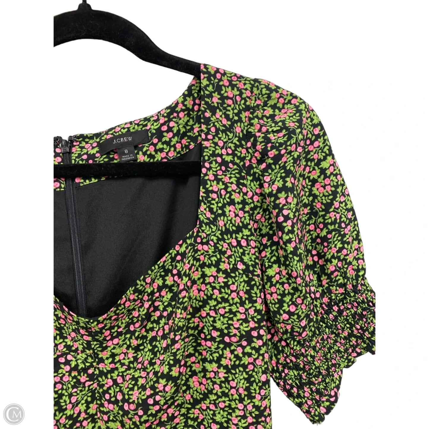 Dress Casual Midi By J. Crew In Green & Pink, Size: 8
