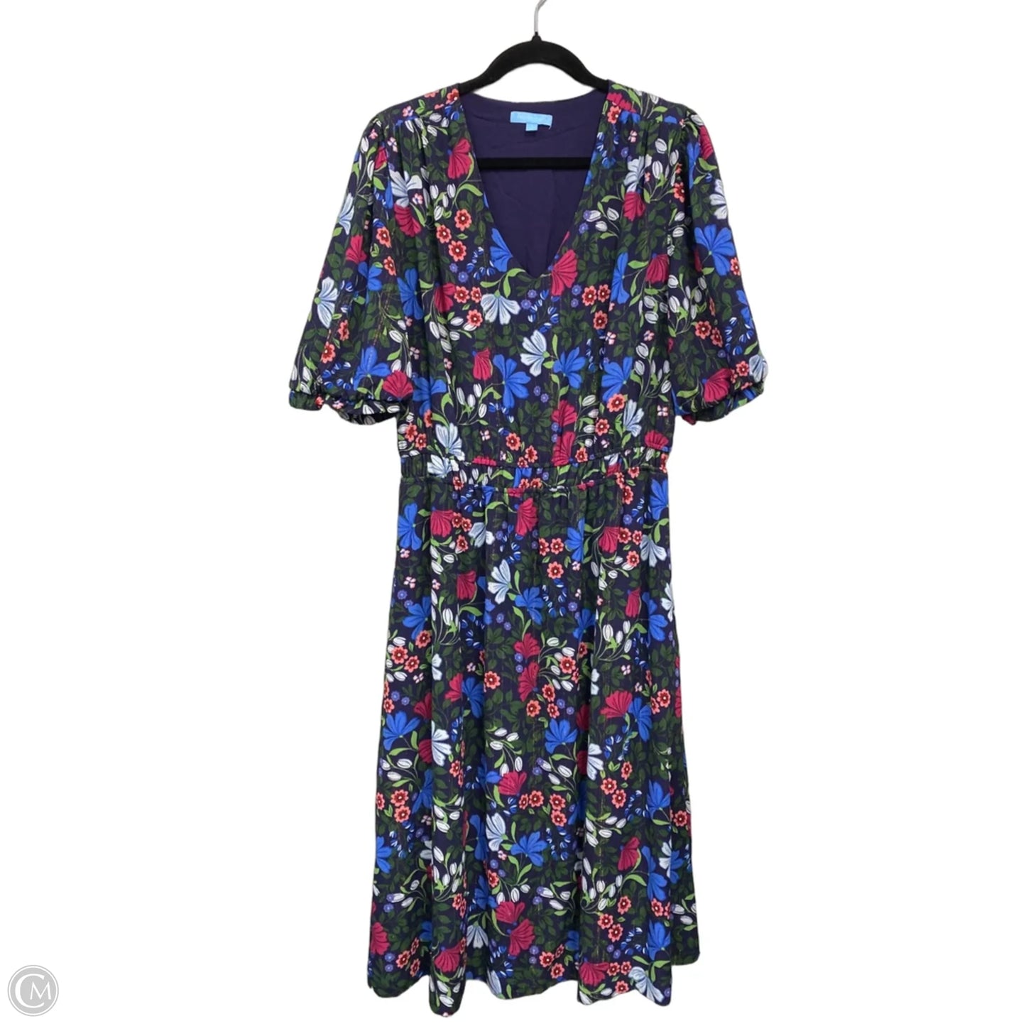 Dress Casual Midi By Draper James In Blue & Pink, Size: L
