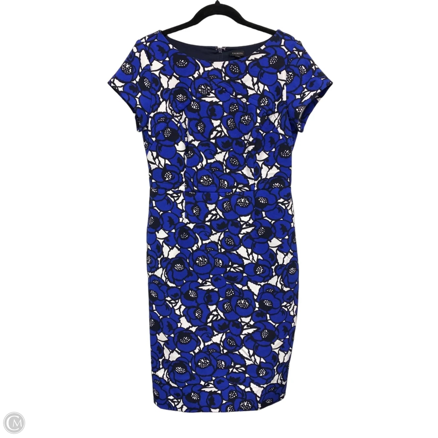 Dress Casual Midi By Talbots In Black & Blue, Size: 6