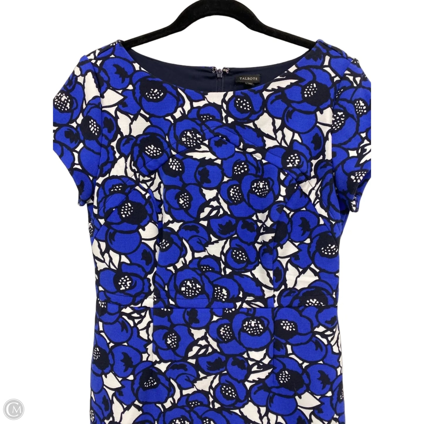 Dress Casual Midi By Talbots In Black & Blue, Size: 6