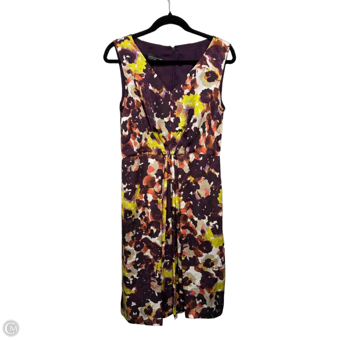 Dress Casual Midi By Jones New York In Gold & Purple, Size: 6