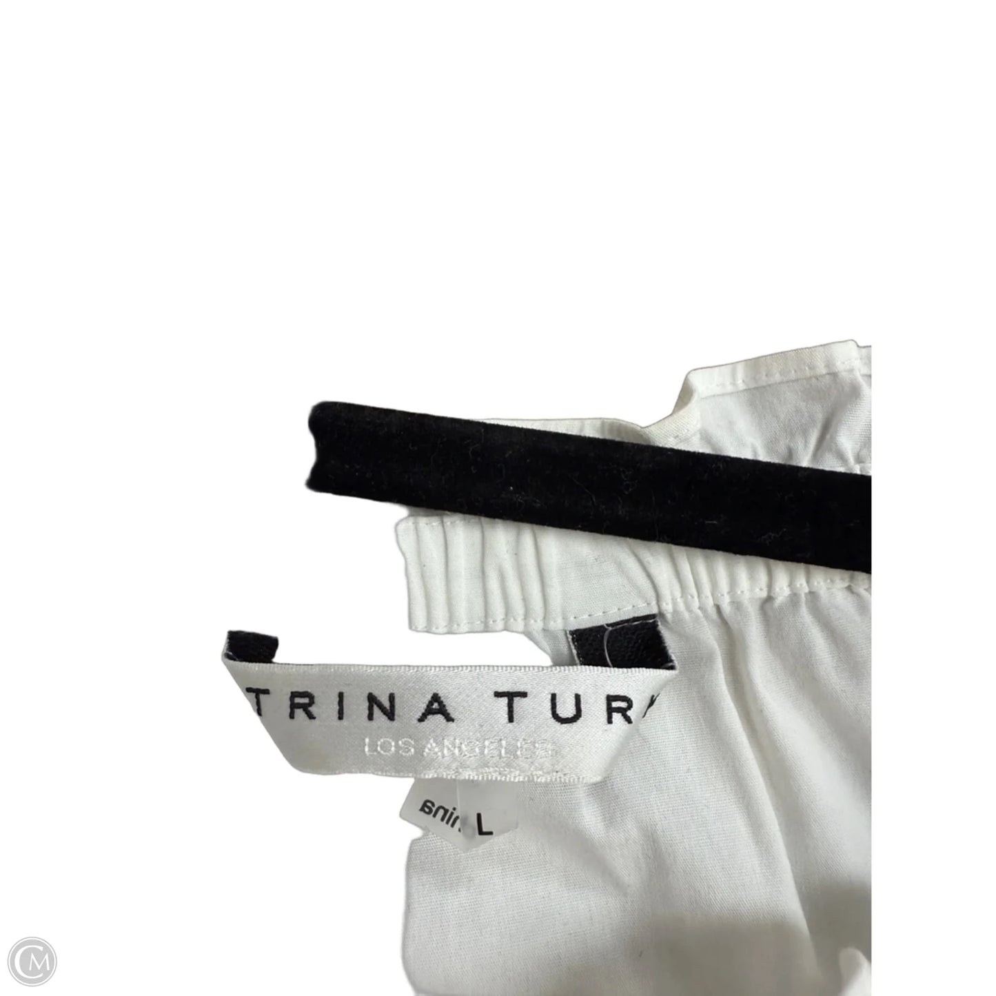 Top Short Sleeve By Trina Turk In White, Size: L