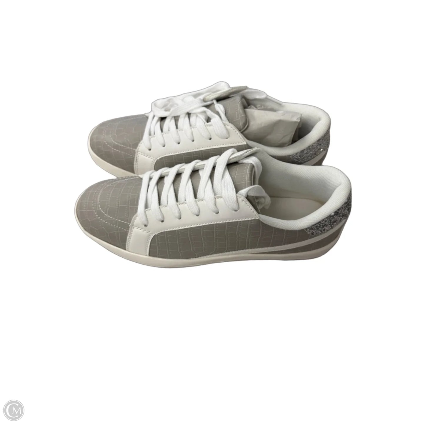 Shoes Sneakers By Just Fab In Grey & White, Size: 10