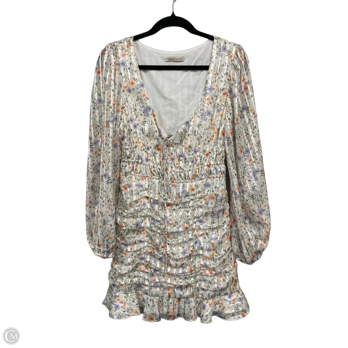 Dress Casual Short By Clothes Mentor In Cream & Orange, Size: M