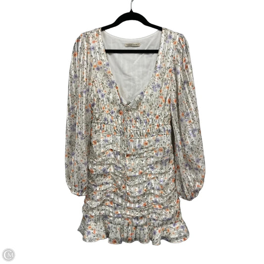 Dress Casual Short By Clothes Mentor In Cream & Orange, Size: M