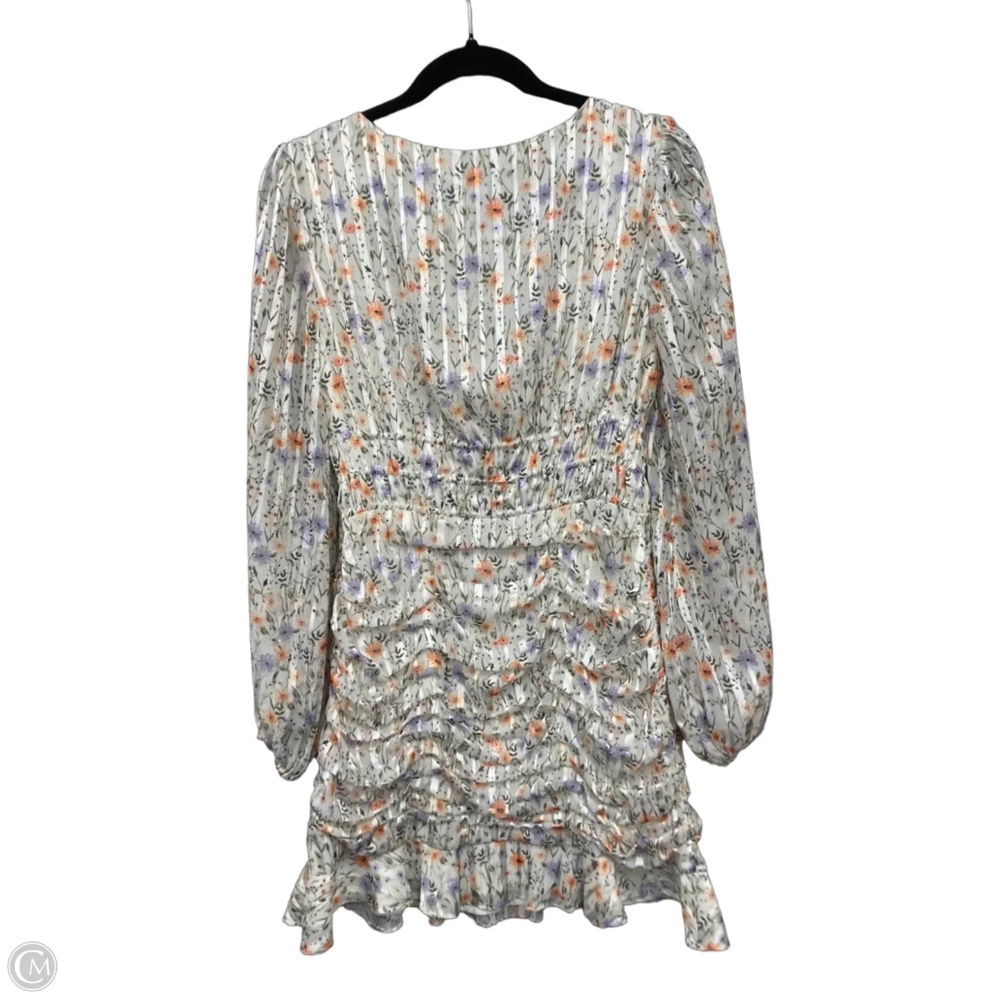 Dress Casual Short By Clothes Mentor In Cream & Orange, Size: M