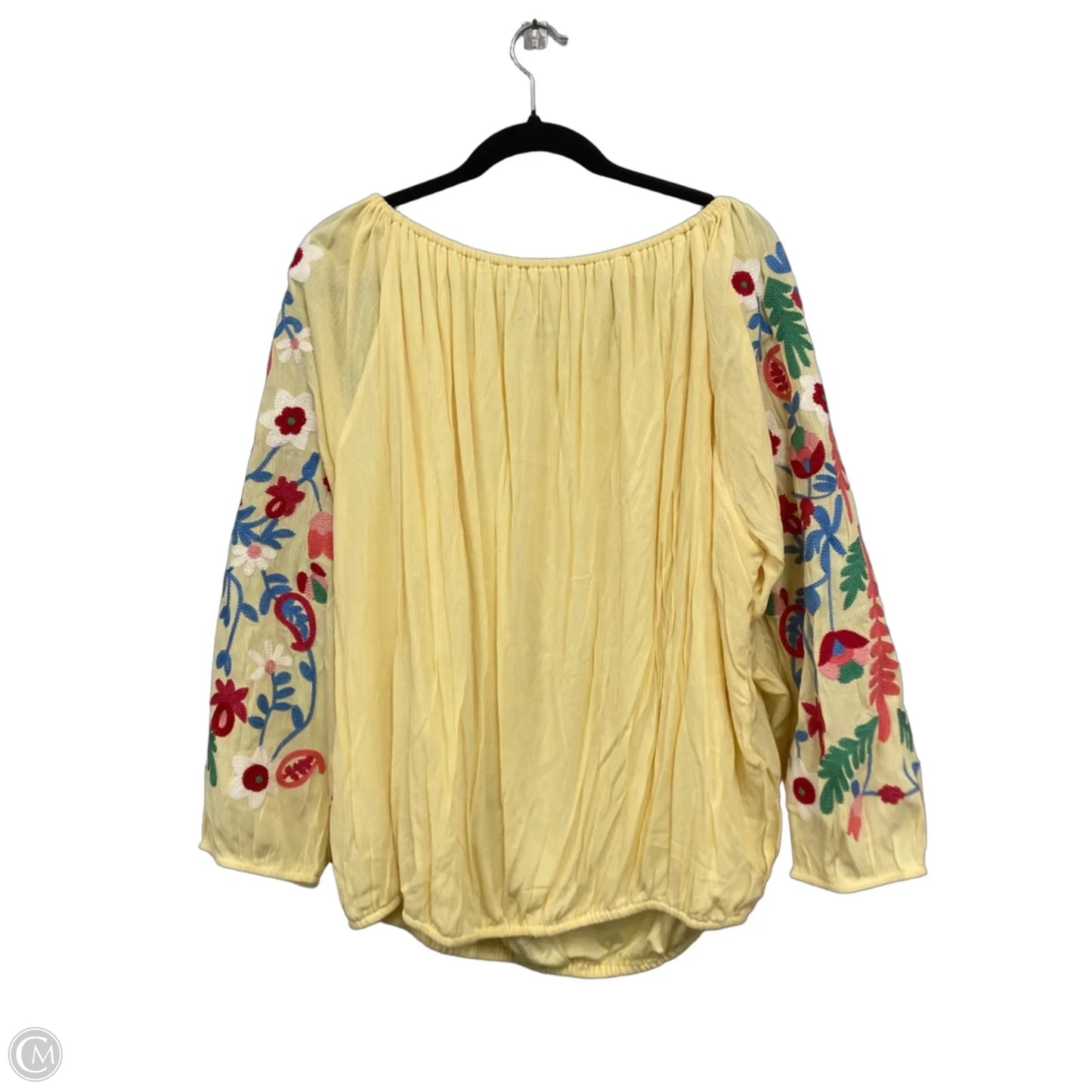 Top Long Sleeve By Colleen Lopez In Yellow, Size: 1x