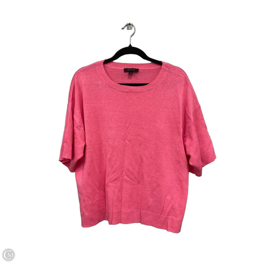 Sweater Short Sleeve By Ann Taylor In Pink, Size: L