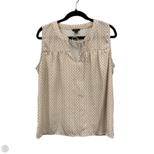 Top Sleeveless By Ann Taylor In Tan & White, Size: M