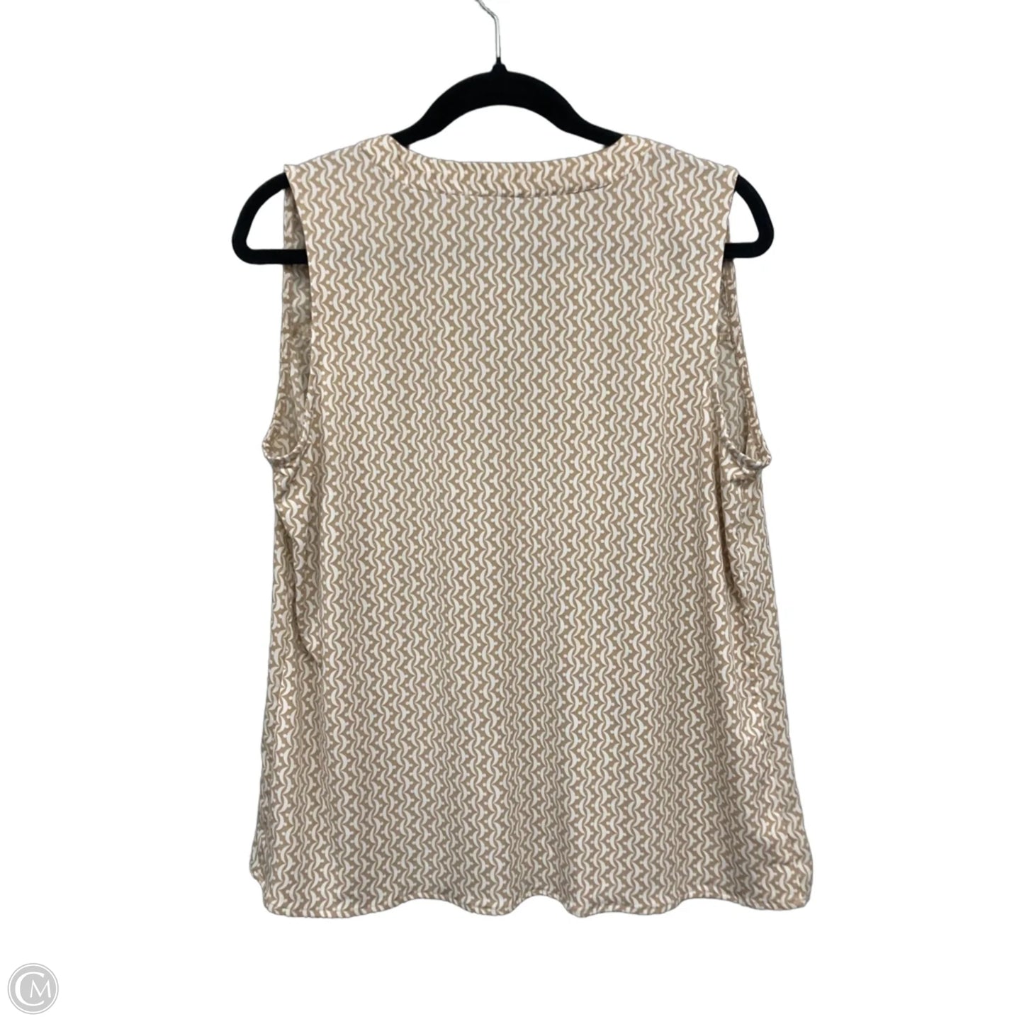 Top Sleeveless By Ann Taylor In Tan & White, Size: M