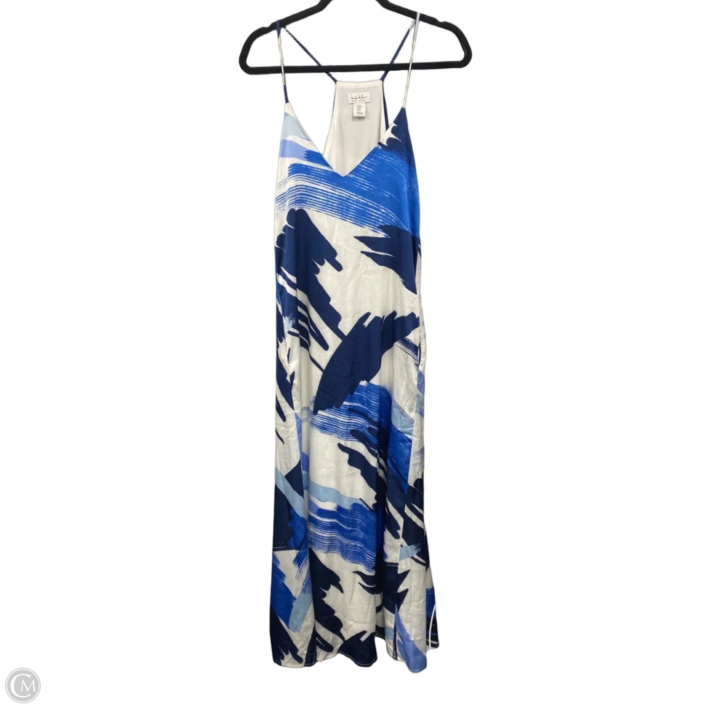 Dress Casual Maxi By Nicole Miller In Blue & White, Size: M