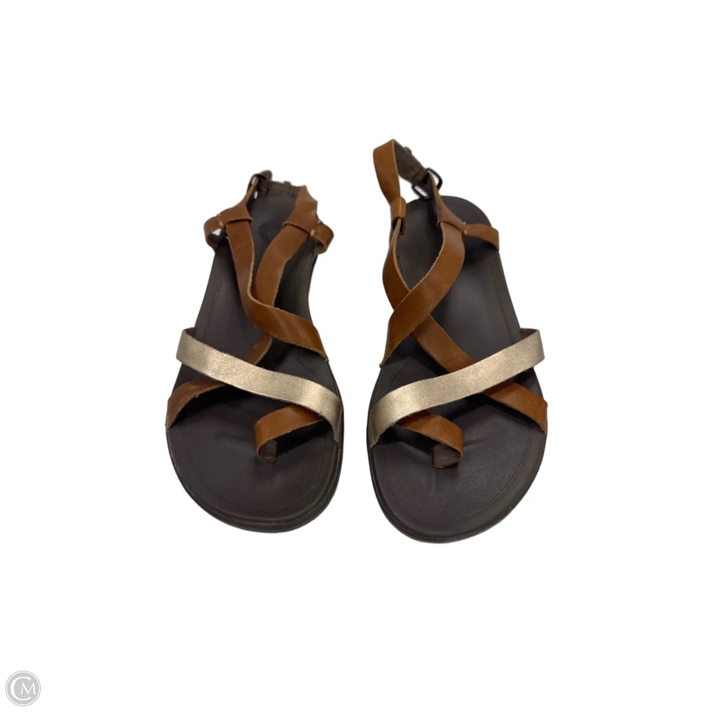 Sandals Flats By Olukai In Brown & Gold, Size: 8