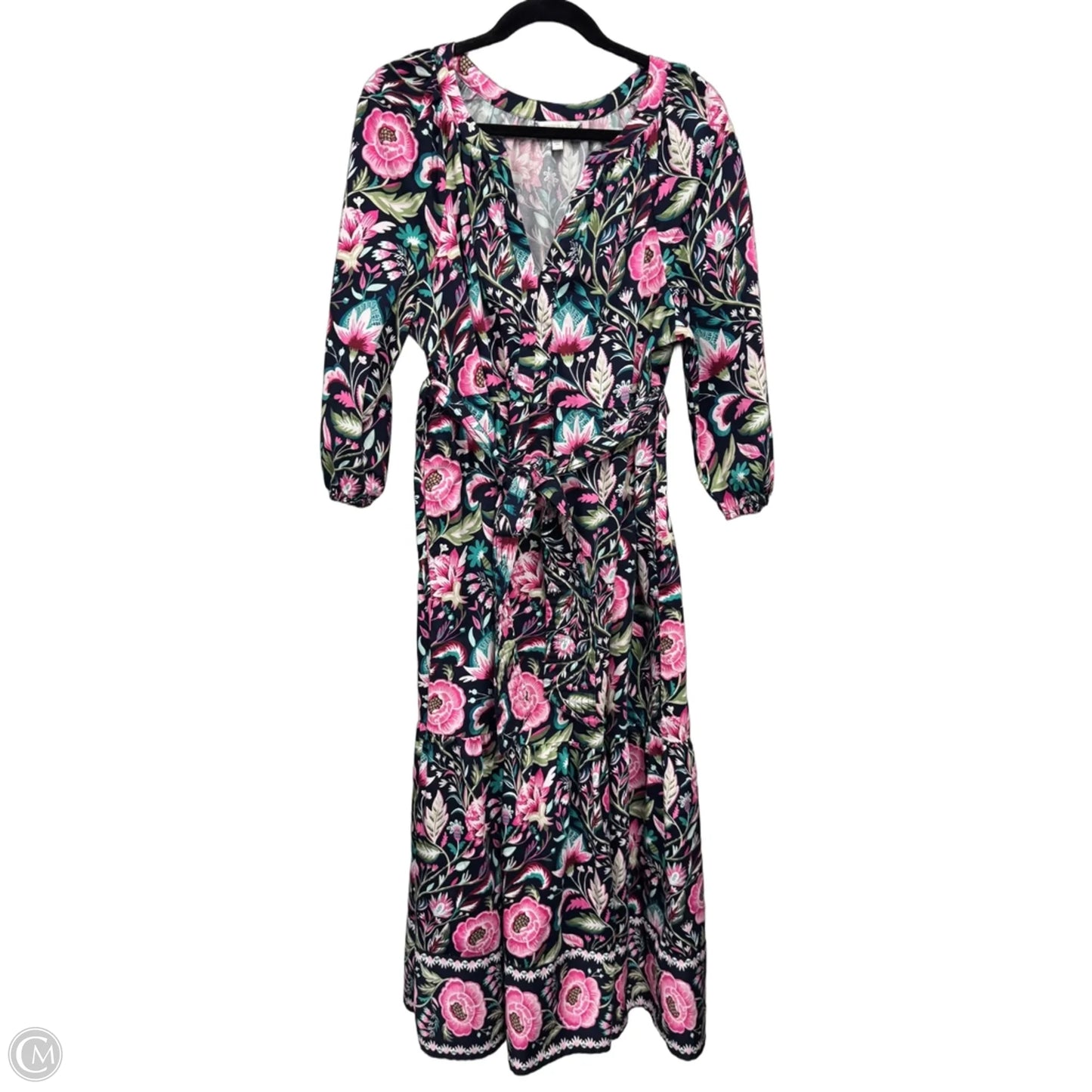 Dress Casual Midi By Crown And Ivy In Blue & Pink, Size: L