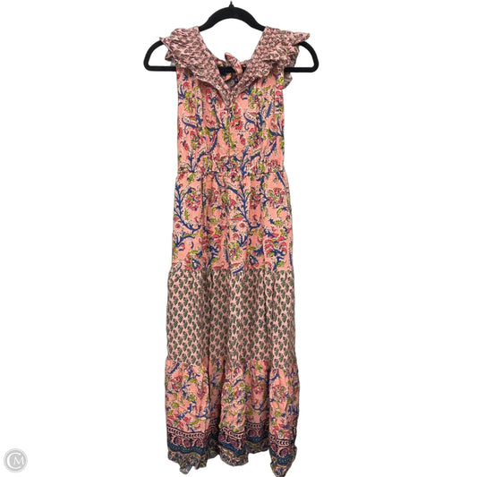 Dress Casual Midi By Clothes Mentor In Blue & Pink, Size: M